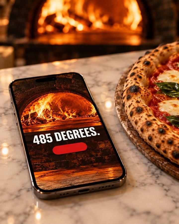 The Forno Rosso site on a phone