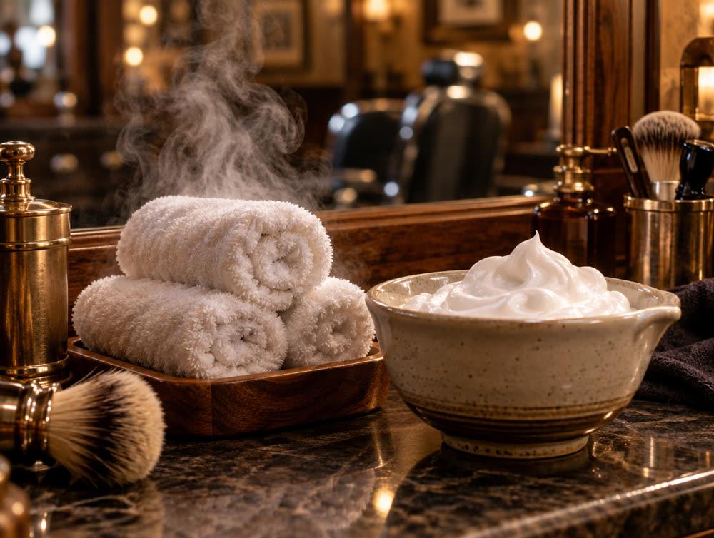 Hot towels and a lather bowl